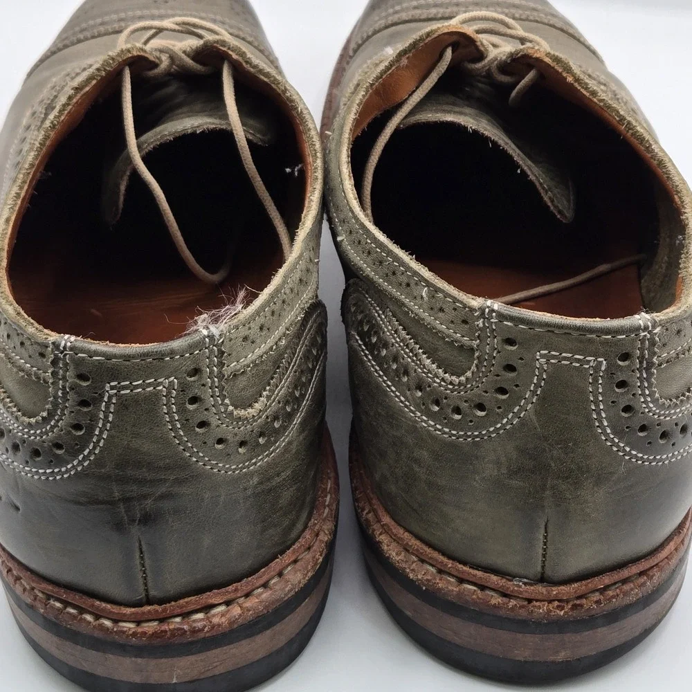 Allen Edmonds Mens 15 Olive Green Cap Toe Brogue Oxford Dress Shoes Dainite USA